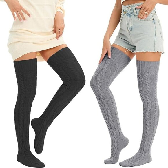 New in Package Cable Knit Thigh High 2 Pack - Picture 1 of 4